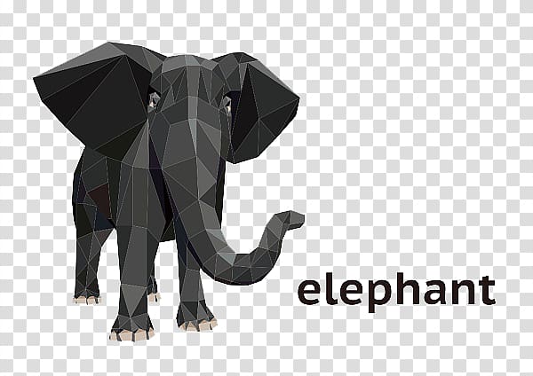 African elephant Shape Geometry, Polygon combination elephant transparent background PNG clipart