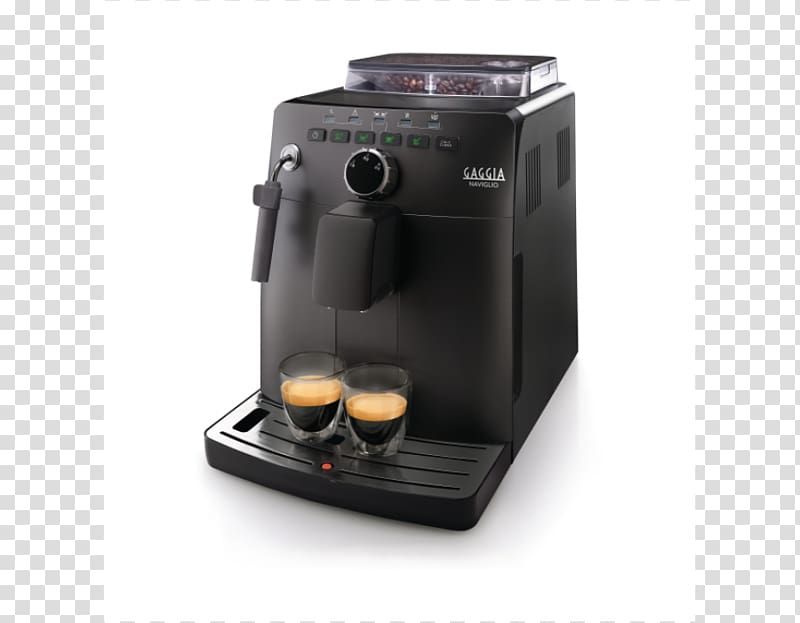 Espresso Machines Saeco Intuita HD8750, Automatic coffee machine with cappuccinatore, 15 bar, silver/matt black Coffeemaker, Coffee transparent background PNG clipart