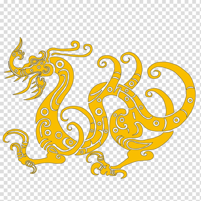 Chinese dragon , Yellow Dragon material transparent background PNG clipart