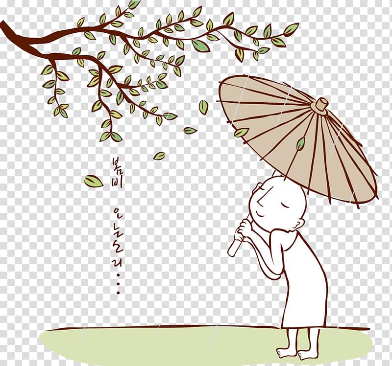 Xiehouyu Oshu014d Illustration, An umbrella man transparent background PNG clipart