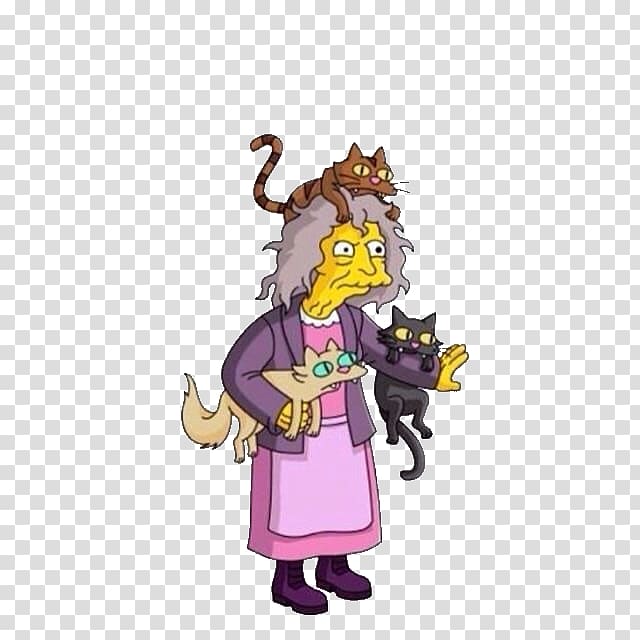 Eleanor Abernathy The Simpsons: Tapped Out The Cat Lady Marge Simpson, Cat transparent background PNG clipart