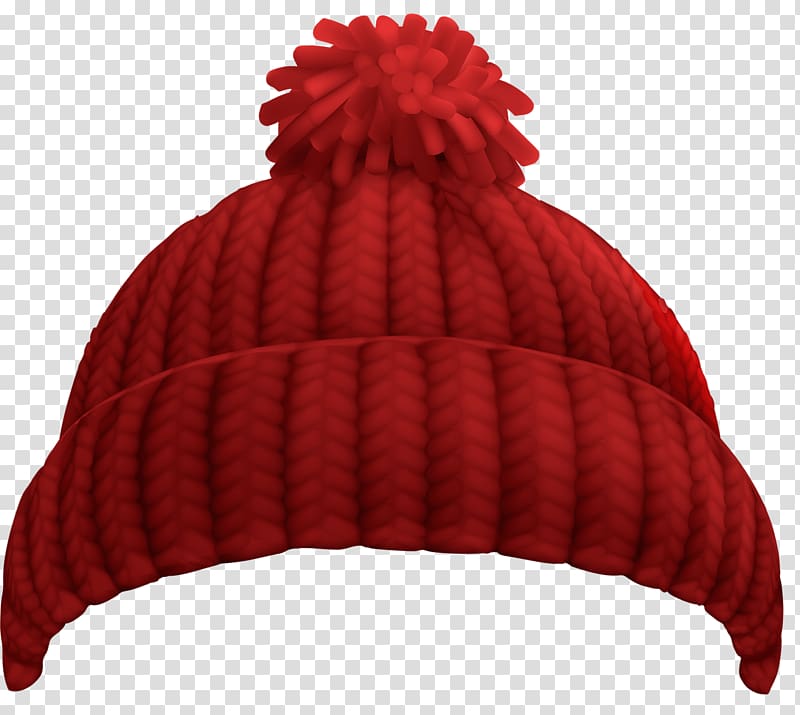 red bobble hat illustration, Hat Cap Winter Beanie , knitted hat transparent background PNG clipart