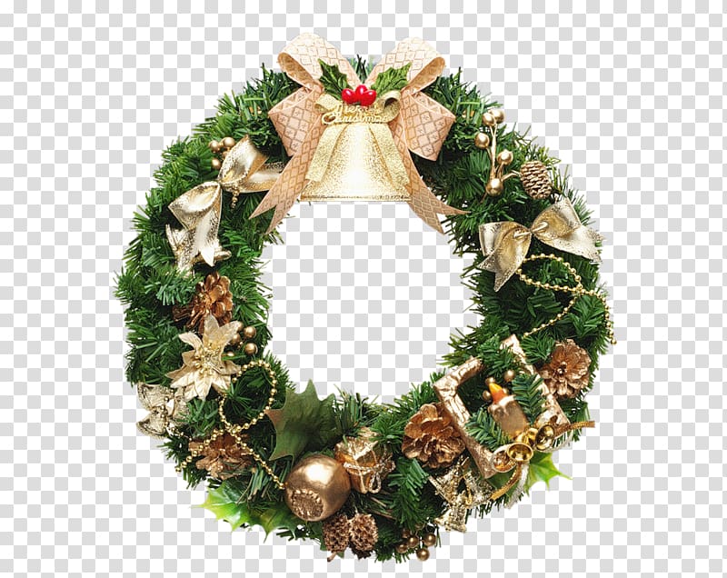 Christmas decoration Wreath New Year Gift, wreaths transparent background PNG clipart