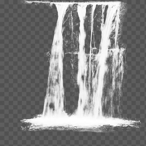 waterfalls , Paintbrush Waterfall Ink brush, Waterfall hanging spring transparent background PNG clipart