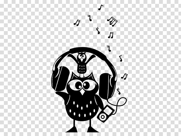 Owl Black and white Beak Music, owl transparent background PNG clipart