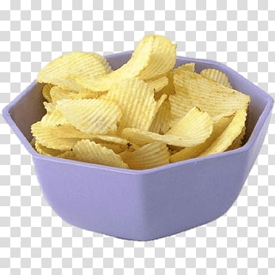 potato chips on purple plastic bowl, Bowl Of Crisps transparent background PNG clipart
