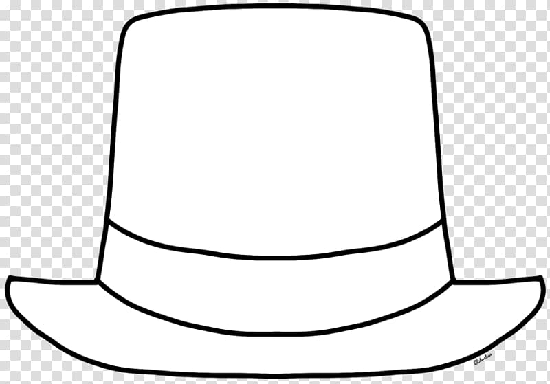 Top hat Black and white , Hat Outline transparent background PNG clipart