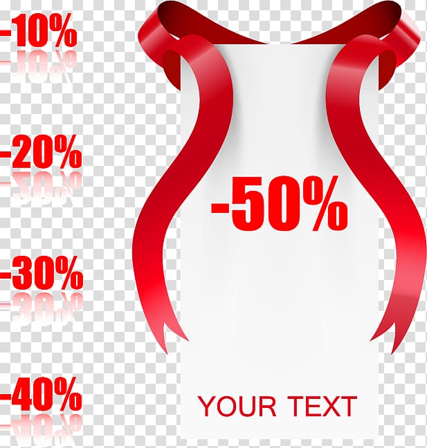 Sales Discounts and allowances Ribbon Illustration, Red ribbon transparent background PNG clipart