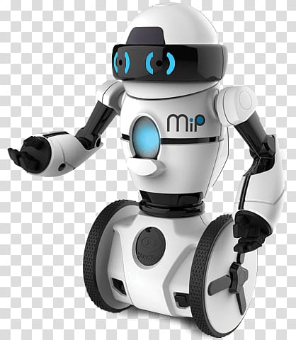 white and black Mip robot, Wowwee Bot Toy transparent background PNG clipart