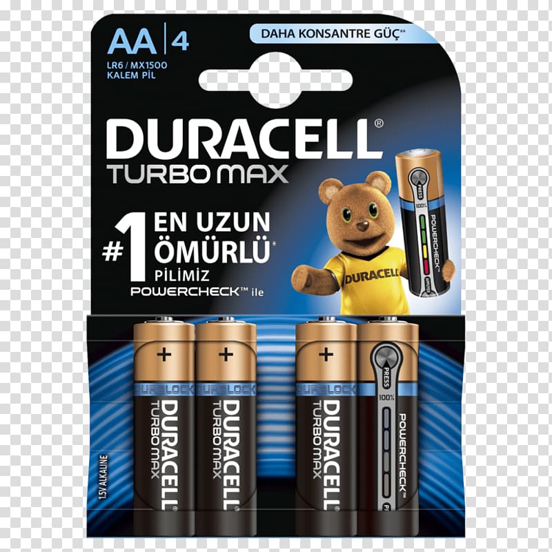 Duracell Alkaline battery AAA battery Electric battery, duracell transparent background PNG clipart