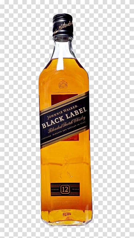 Scotch whisky Blended whiskey Johnnie Walker Black Label, Johnny Walker transparent background PNG clipart