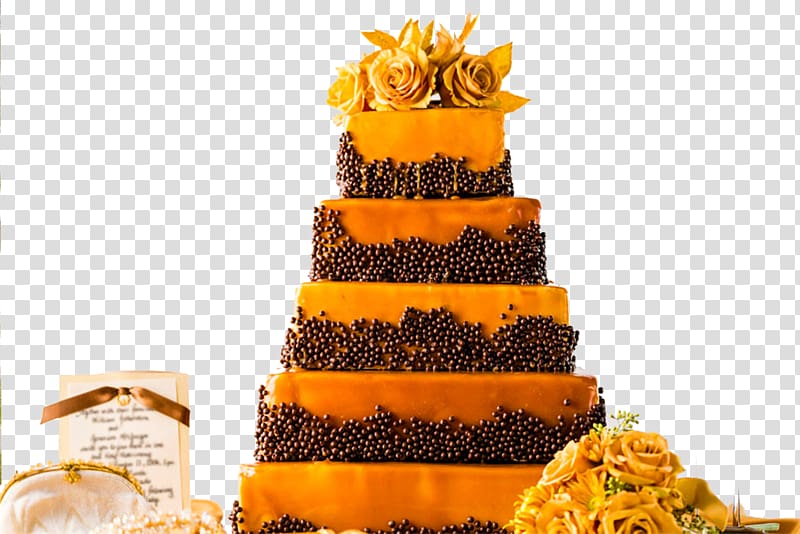 Wedding cake Torte Wedding reception, Yellow wedding cake celebration creative transparent background PNG clipart
