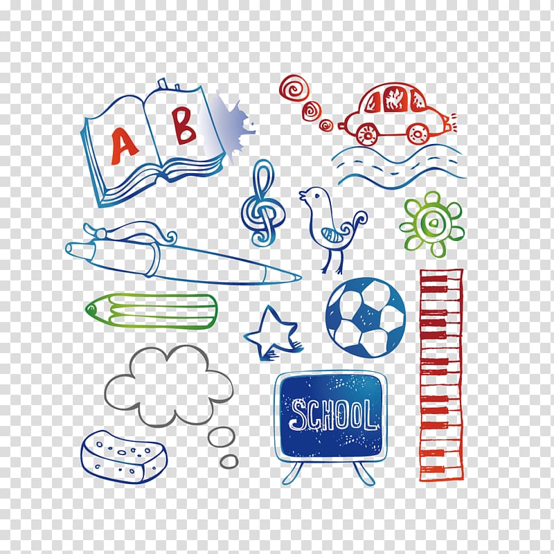 books and ball , Drawing Graffiti Illustration, Graffiti on school supplies transparent background PNG clipart