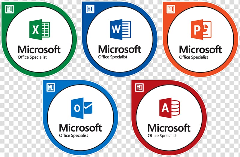 Microsoft Office Specialist Microsoft Excel Certification, Badges transparent background PNG clipart