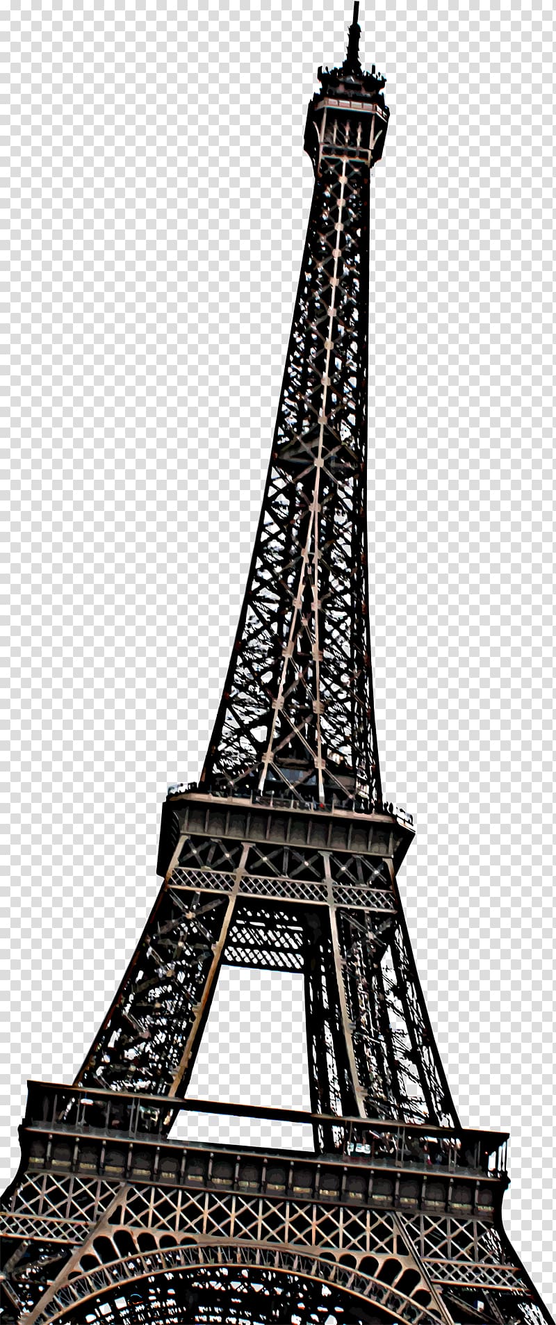 Eiffel Tower Leaning Tower of Pisa Drawing, Hand painted black iron tower transparent background PNG clipart
