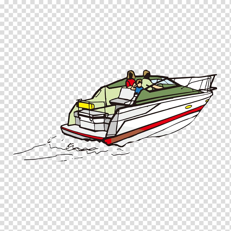 Cartoon Yacht Watercraft Illustration, yacht transparent background PNG clipart
