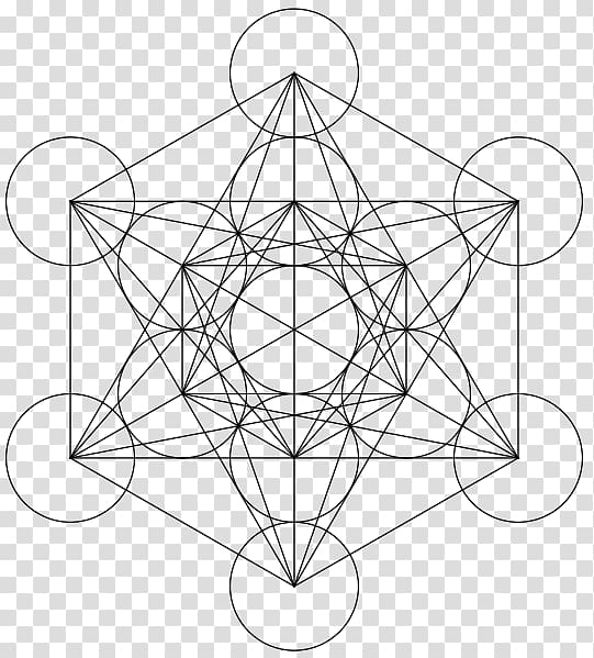 Metatron's Cube Overlapping circles grid Sacred geometry, hexÃ¡gono transparent background PNG clipart