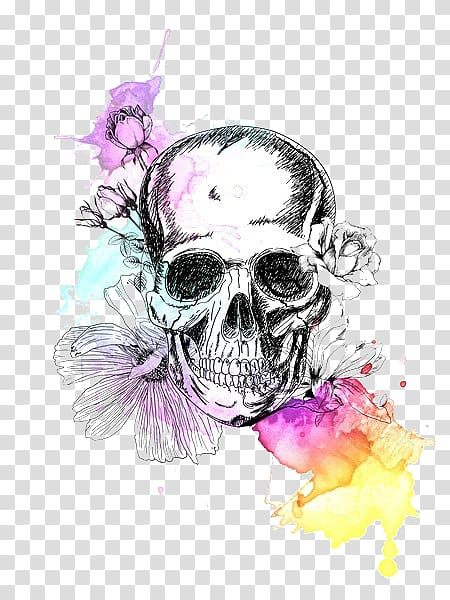 Skull Calavera Painting Drawing, skull transparent background PNG clipart