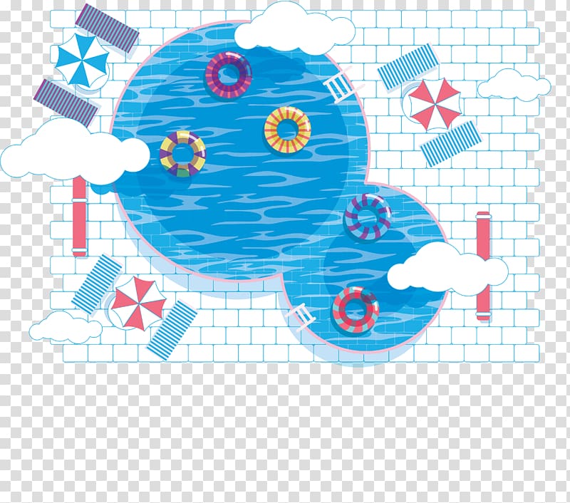 Swimming pool Illustration, Painted swimming pool transparent background PNG clipart