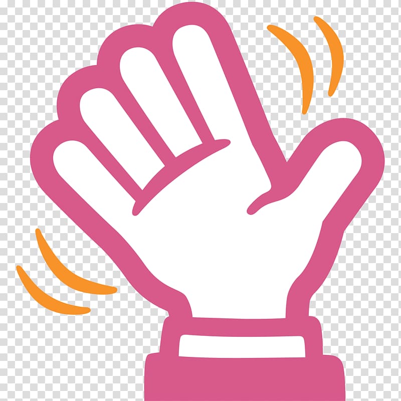 red waving hand illustration, Emoji Shaking Hand transparent background PNG clipart
