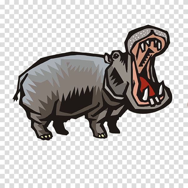 Pig Hippopotamus Cattle , Rh transparent background PNG clipart