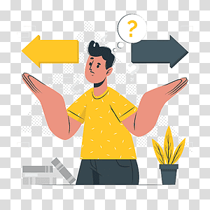 illustration, Choice, options, choose, thinking, decision, preference transparent background PNG clipart thumbnail