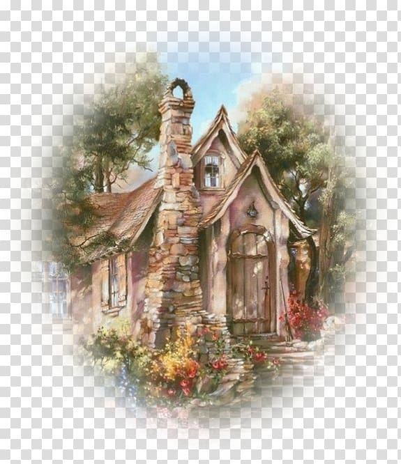 Oil painting Art Cottage Watercolor painting, painting transparent background PNG clipart