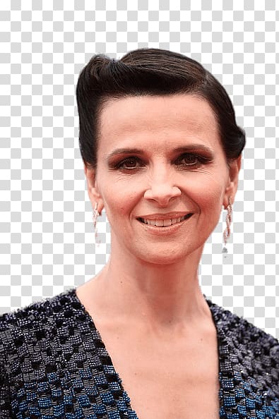 woman wearing pair of silver-colored earrings, Juliette Binoche Glamour transparent background PNG clipart