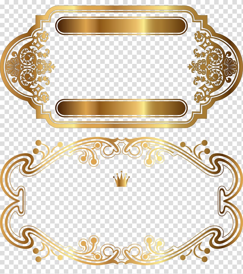 two gold borders illustration, Paper Mural Fototapet , Classical gold decorative frame transparent background PNG clipart