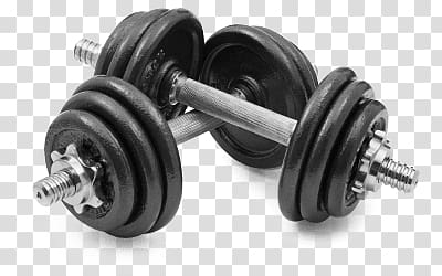pair of black-and-gray dumbbells, Small Weights transparent background PNG clipart
