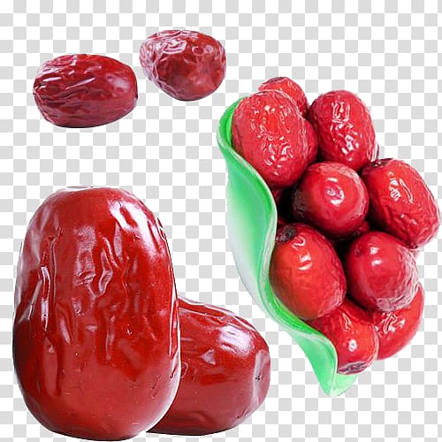 Hotan Cranberry Jujube Congee Dried fruit, A harvest of red dates transparent background PNG clipart