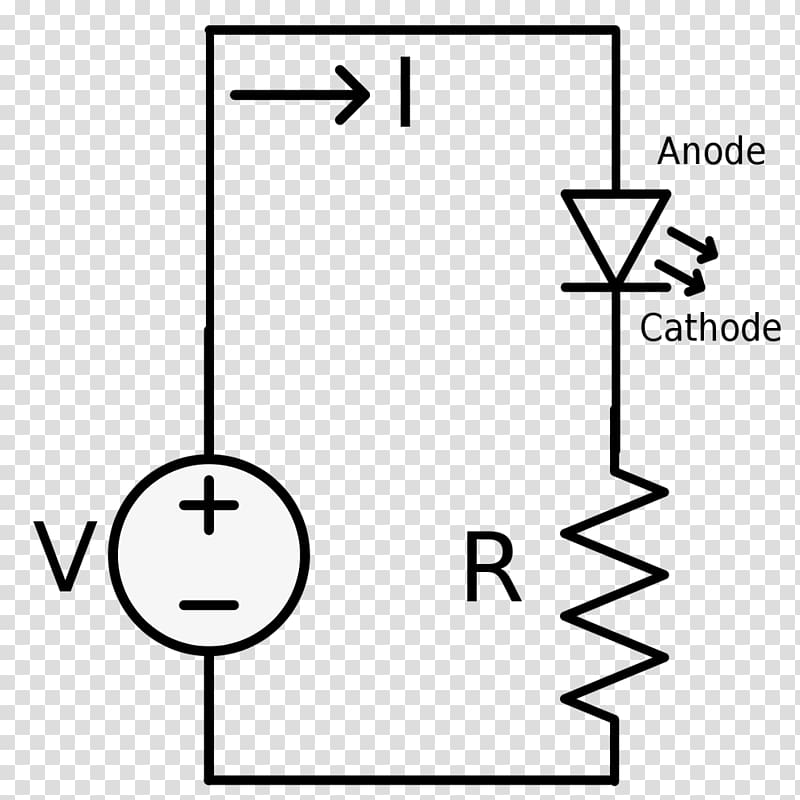 LED circuit Wiring diagram Circuit diagram Light-emitting diode Electronic circuit, scientific circuit diagram transparent background PNG clipart
