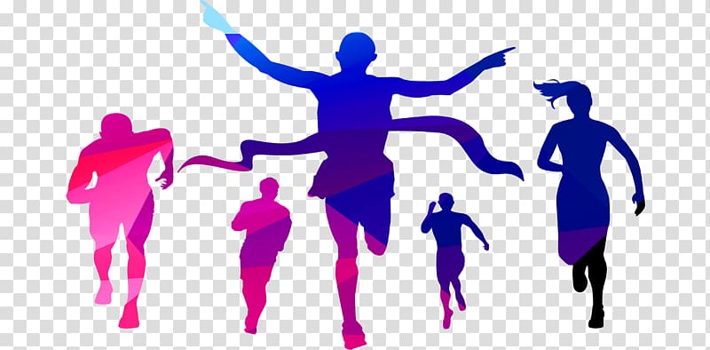 people crossing the finish line transparent background PNG clipart