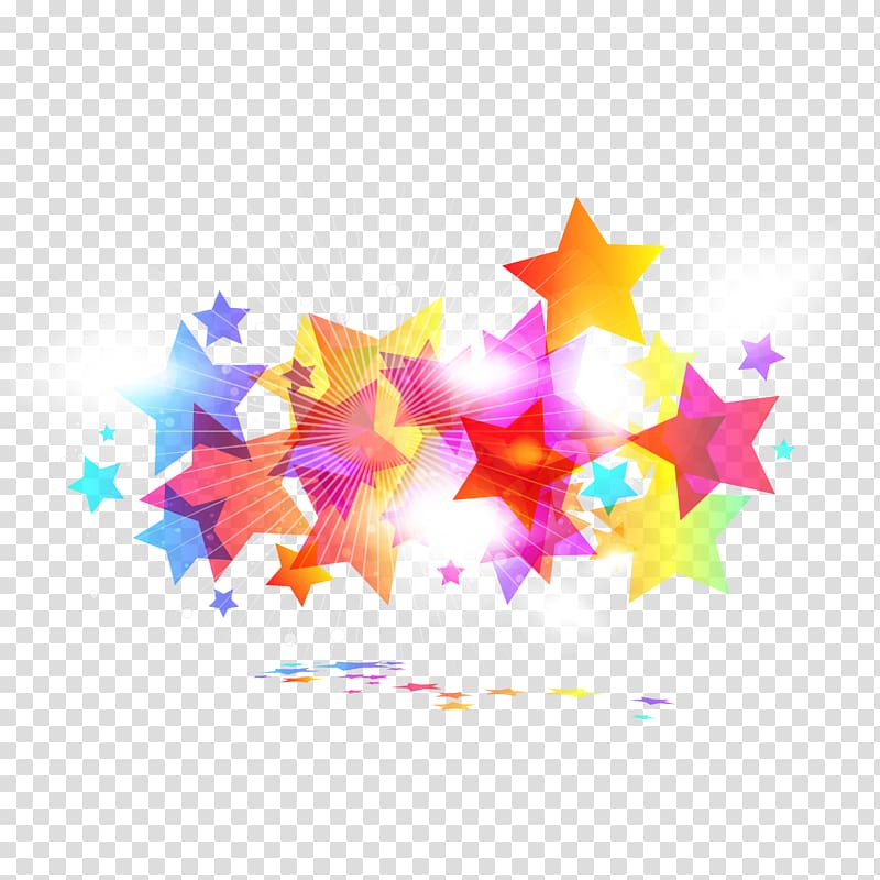 assorted-color stars illustration, Star , Dream colored five-pointed star background material transparent background PNG clipart