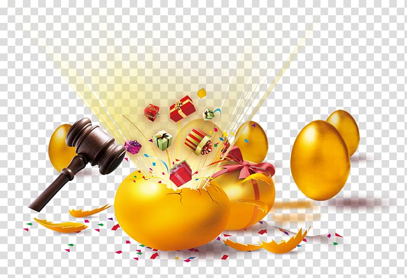 Gold Egg Gratis Gift, Hit the golden eggs to pull creative gifts Free HD transparent background PNG clipart