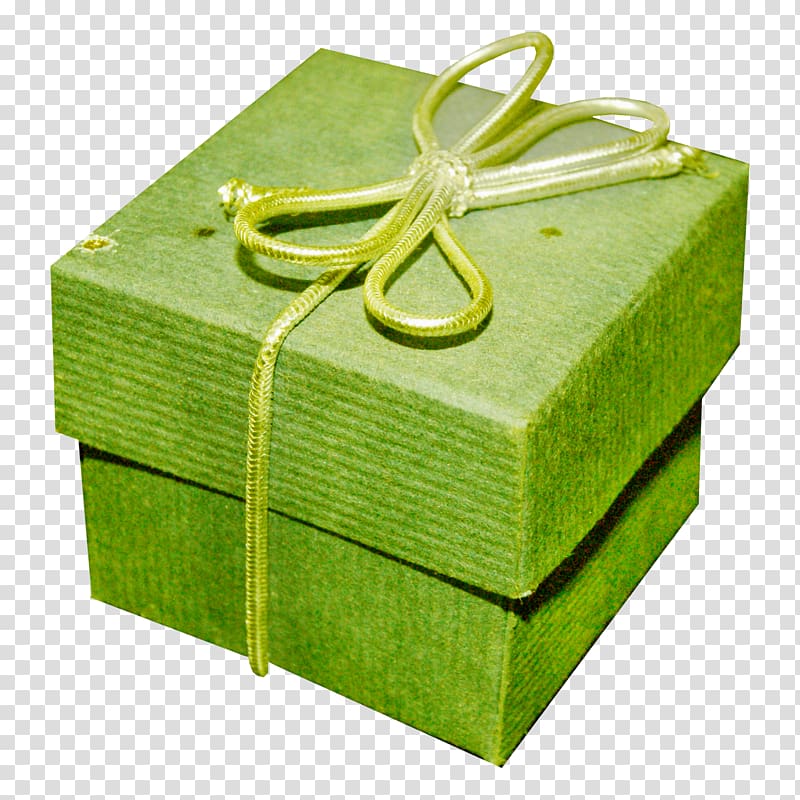 Gift Green BlueBlock Box, Green rope gift transparent background PNG clipart