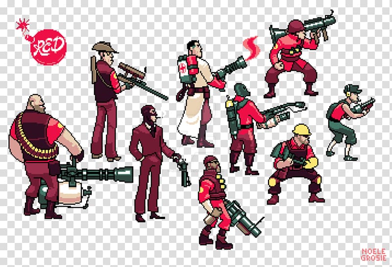 Team Fortress 2 Pixel art Cartoon, hello monday transparent background PNG clipart