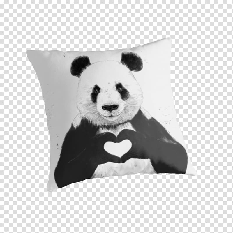Giant panda Bear Art Bag, all you need is love transparent background PNG clipart