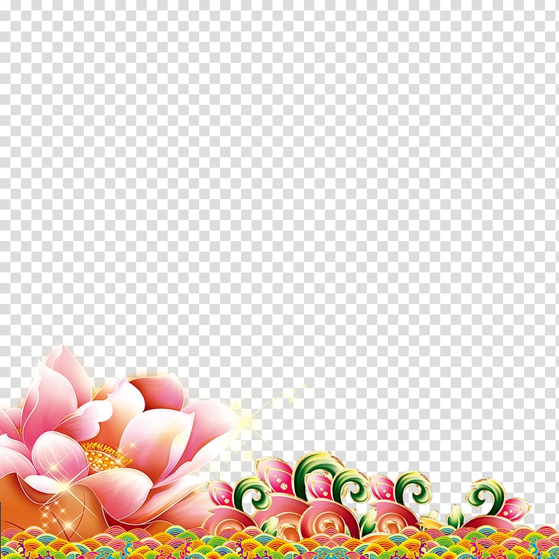 Chinese New Year Poster Lunar New Year, Peony clouds transparent background PNG clipart