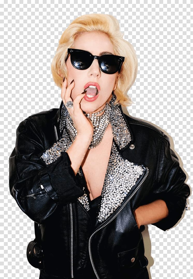 women's black Wayfarer sunglasses with frames, Glamour Lady Gaga transparent background PNG clipart