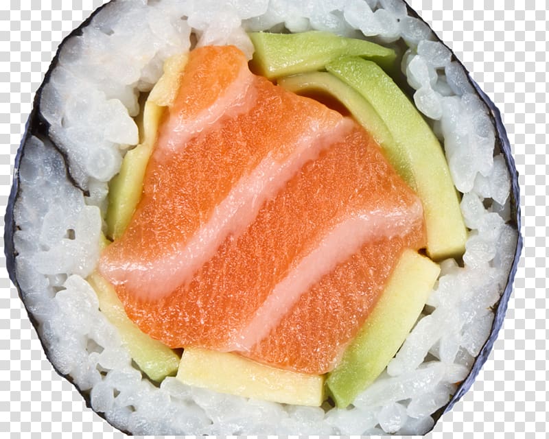 Sushi California roll Japanese Cuisine Sashimi Philadelphia roll, Sushi transparent background PNG clipart