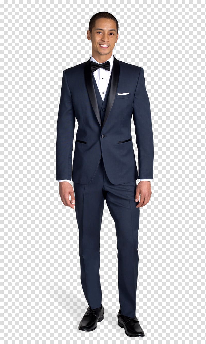 Tuxedo Lapel Suit Navy blue, black man transparent background PNG clipart