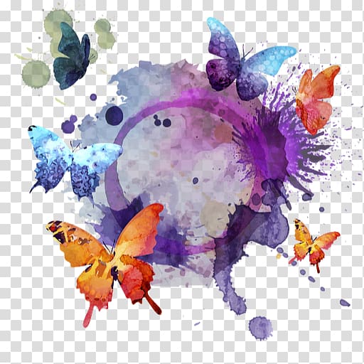 Butterfly Watercolor painting graphics , butterfly transparent background PNG clipart