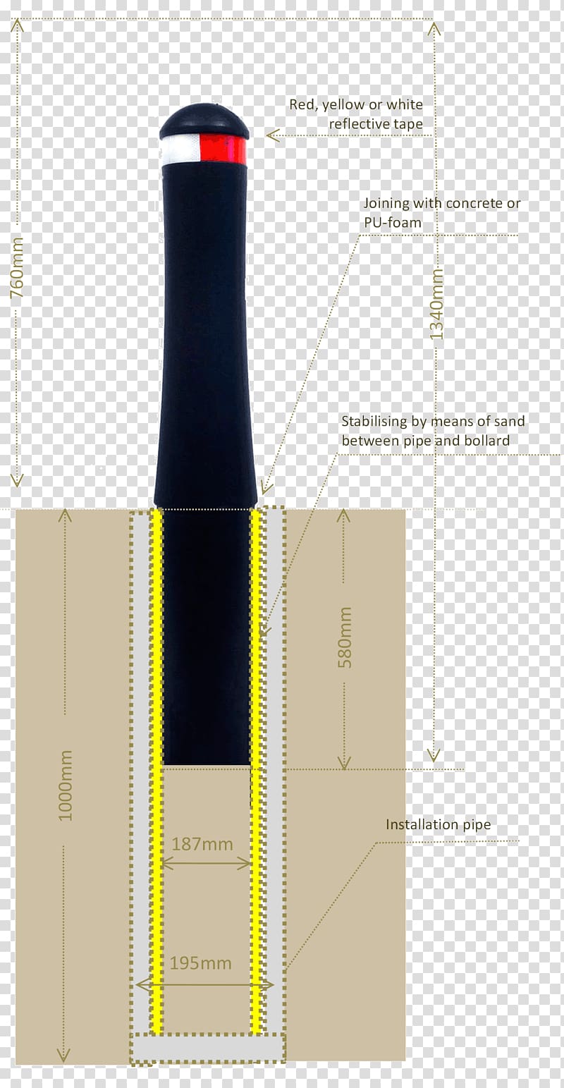 Bollard Post Drawing Concrete Specification, specification transparent background PNG clipart