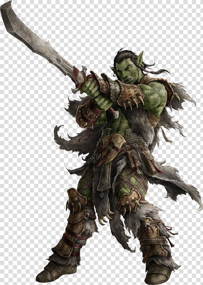 Dungeons & Dragons Pathfinder Roleplaying Game Half-orc Barbarian, half orc transparent background PNG clipart