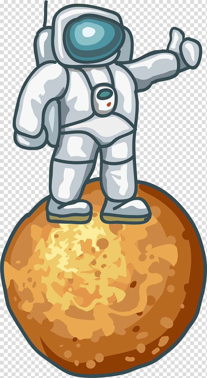 Outer space Astronaut Drawing Illustration, People standing on the planet transparent background PNG clipart