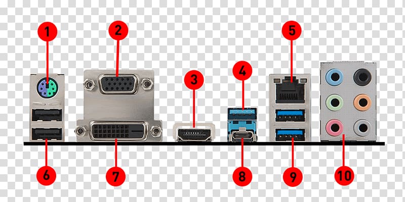 Socket AM4 Motherboard ATX MSI B350 PC MATE CPU socket, Ps2 Port transparent background PNG clipart