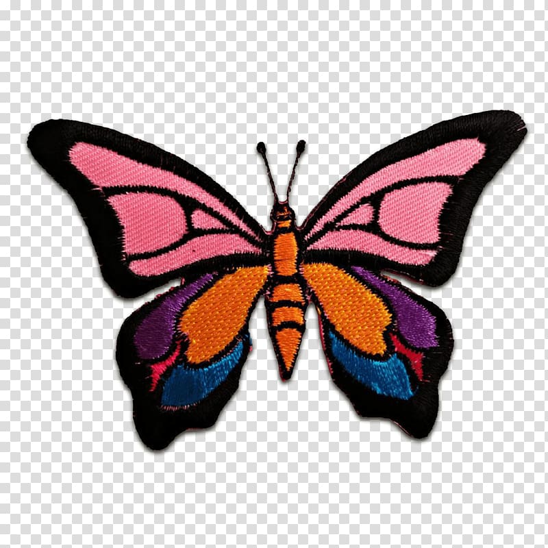 Monarch butterfly Iron-on Brush-footed butterflies Embroidered patch, butterfly transparent background PNG clipart