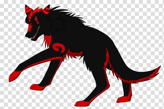 black and red demon wolves