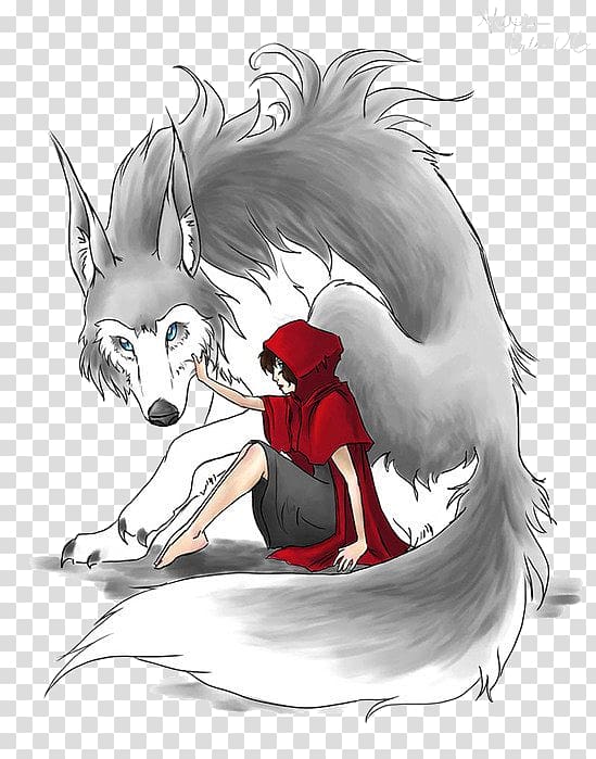 Little Red Riding Hood Wolf Fairy tale Girl Contra spem spero, wolf transparent background PNG clipart